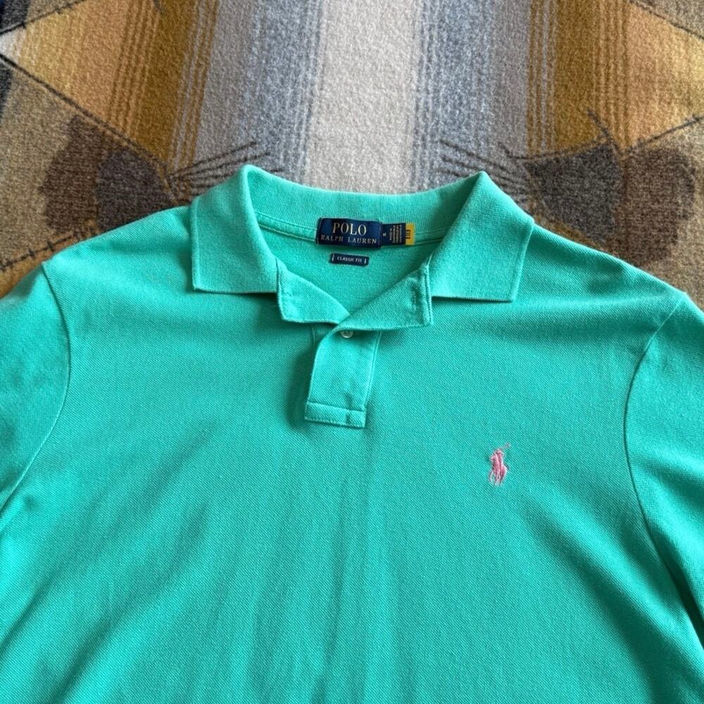 Men’s Polo Ralph Lauren Classic Fit Polo Shirt Size Medouk Aqua Embroidered